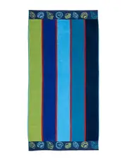 Superior Sea Shells Blue Oversized Beach Cotton Towel