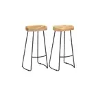 2 Pcs Gavin Bar Stools Solid Mango Wood