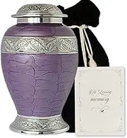 Ayerloom Urn for Human Ashes - Violet Urns for Mom, Urns for Dad, Husband or Wife - Matching Keepsake Urns Available - Funeral Cremation Urn