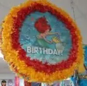 Mermaid Pinata - Happy Birthday with Pull String - Party Game & Candy Holder NEW