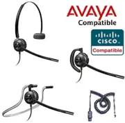 Plantronics Headset EncorePro 540 HW540 HIS phone mic cisco RJ11 Avaya HIS