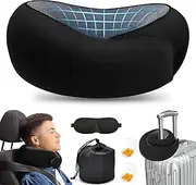 Reizmet Neck Pillow for Traveling, Soft Airplane, Memory Foam Travel, 2025 New Neck Support Travel Pillow for Long Flight, Adjustable Full Surrounding Stowable U-Shaped