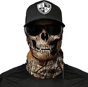 SA Fishing Face Shield Neckerchief - Many Different Designs - Multifunctional Scarf Protective Mask Skull Scarf Face Mask Balaclava Bandana Ski Motorcycle - Forest Camo Skull