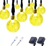 Lalapao 2 Pack Solar Powered Globe String Lights 30 LED (19.7ft)