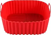 Silicone Air Fryer Liner - Square Air Fryer Plate | Non-Stick Baking Tray Kitchen Cookware for Cooking Roasting Grilling Pizza Cake Family Indoor Apartment Outdoor Camping