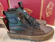 Vans Men's 11.5 Sk8-Hi Gore Tex MTE-3 Tech Plaid Brown/Green VN0A5I11BGS