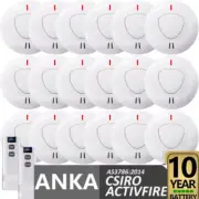OZ Wireless Interconnected Photoelectric Smoke Alarm Detector 10 Year Battery