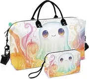 [ZRYSMY] Duffel Bag for Traveling, Halloween Cute Pumpkins Travel Bag Gym Bag, with Multiple Interior Pockets Shoulder Weekender Bag for Women Men with Toiletry Bag 20.5L x 1.9W x 13.8H, Multi-Colored