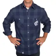 AFL Carlton Blues Men's 'Lumberjack' Flannel Supporter Shirt - Size 4XL