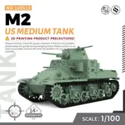 SS100510V2.0 15mm WarGaming Military Model Kit US M2 Medium Tank V2.1 3D RESIN