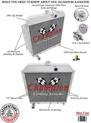 4 Row Patriot Champion Radiator for 1964 Plymouth Barracuda V8 Engine #MC64DT