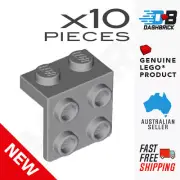10 x LEGO® Bracket 1 x 2 - 2 x 2, Down Angle Support, Dark Grey 44728, 21712