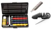 Lansky Deluxe Knife Sharpening System + Medium Serrated Hone LSMRT + Lansky Blademedic Pocket Sharpening Kit Bundle