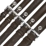 WATCHBAND / 各品牌通用 真皮防刮壓紋錶帶 不鏽鋼扣頭 咖啡色