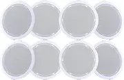 Giantz 6” Ceiling Speaker, Set of 8 80W Stereo Audio Speakers Tweeter Wall Mount Home Theatre System, Metal Cover Voice Coil and 2 Retaining Clips White