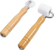 Seam Hand Pressure Roller Quilting Roller for Wallpaper Construction Metal Roller Wheel High-Grade Plastic Handle 2pcs Set