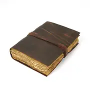 Vintage Leather Journal Recycled Paper Journal, For Notes, Notebook, Sketch book, Diary, Handmade Book,100% Recycled Rag,Tree Free Paper