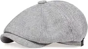 [HUFFA] Men Casual Newsboy Hat Spring Summer Thin Retro Beret Hat Wild Casual Hats Unisex Octagonal Cap Fashion Hip Hop Caps (Color : Gray, Size : 56-62cm)