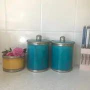 Zohi_Interiors Vintage Moroccan Ceramic Cannister in Teal