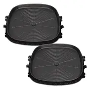 SOGA 2x Portable Korean BBQ Butane Gas Stove Stone Grill Plate Non Stick Coated Square