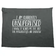 Currently Unsupervised Possisilities Endless - Funny Novelty Soft Sport Microfiber Towel