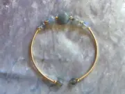 Labradorite and Gold plate and Crystal Beaded Bracelet Natural Gemstone beads