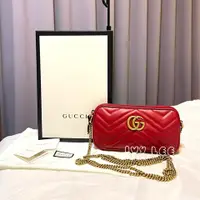 在飛比找PopChill優惠-[二手] GUCCI 紅MARMONT 迷你 側背包 肩背包