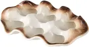JWQFBC Ceramic Egg Tray, Sauce Dish, Side Dish, Spices, Heavy Duty, 6 Cups, Egg Storage Organizer for Countertop, White Coffee