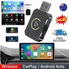 2 in1 Wireless Carplay Android Auto Adapter WiFi BT Auto Connect USB Dongle AU