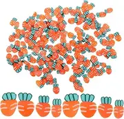 ADOCARN 10 Packs Carrot Clay Slices Carrots Mini Food Mini Ornaments Vegetable Charms Food-Themed Charms Kawaii Accessories Crafting Materials Unique Charms Kitchen Decor Polymer Clay