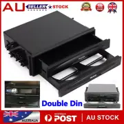 2 in 1 Universal Black Car Double Layer Din Radio Pocket Cup Holder Storage Box