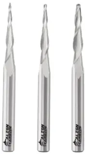 Align Carbide, TAPERED BALL NOSE SET Router Bit, 1/8, 1/16, 1/32 Inch.
