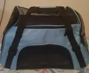 Pet Carrier SM-M Dog/Cat Purse Tote Handbag Carry Bag Crate ~ FURBABY BLUE ~ NEW