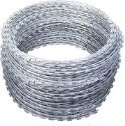 Razor Wire Barbed Wire Razor Wire Fencing, 304 Stainless Steel Razor Wire Fence, Stretched Spiral Barbed Wire Coils for Secure Sites Outdoor Garden