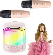 Portable Karaoke,Singing Speaker | Karaoke Machine Speaker with Wireless Microphone and Lights for Family Home
