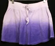 Justice Ombre Purple Skorts XXL 18 Terry Cloth Pull on Skirt Elastic Drawstring