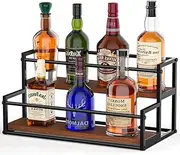 2 Tier Coffee Syrup Organizer Rack, Liquor Bottle Display Shelf, Spice Stand Holder, Countertop Storage Shelves for Syrup Wine Liquor Kitchen Rack (2 Tier)