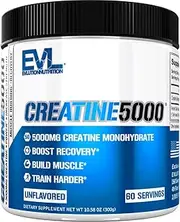 Evlution Nutrition Creatine 5000 - Supports Faster Recovery, Lean Muscle Growth & Performance - Pre & Post Workout Powder - 5000mg Pure Creatine Monohydrate Per Serving - 60 Servings - Unflavored