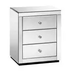 NEW Artiss Mirrored Bedside Table Mirror Glass Presia Silver