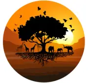 ELEPHANT SUNSET TREE ANIMAL GIRAFFE Pendant On 20" 925 Sterling Silver Necklace