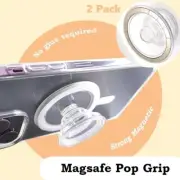 2X MagSafe Phone Holder Grip with Foldable clear Pop-Up Stand For iPhone Android