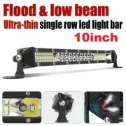 10inch Slim LED Work Light Bar Combo Spot Flood Fog Offroad Driving SUV ATV US