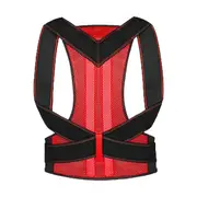 Back Posture Corrector Lumbar Shoulder Support Brace Belt Magnetic Red