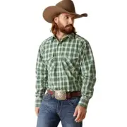 Ariat Pro Series Men's Everett Classic Fit Plaid Snap Western Shirt Dusty Paper