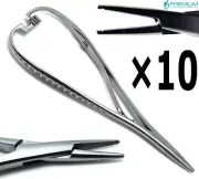 10× Mathieus Needle Holder 14cm Notch Tip Forceps Dental Orthodontics Tools