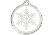 RED DINGO SOLID STAINLESS STEEL ENGRAVED CAT/DOG ID TAG - SNOWFLAKE - PFP09