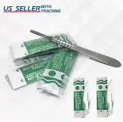 50 STERILE SURGICAL BLADES #23 #24 WITH FREE SCALPEL KNIFE HANDLE #4
