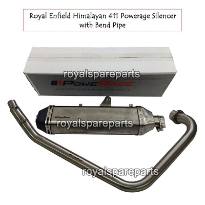 For Royal Enfield Himalayan 411 "Powerage Silencer with Bend Pipe, Matt Finish"