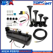 Air Horn w/ 4 Trumpet 150psi 0.8G Train Sound & Compressor System Kit
