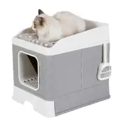 Foldable Cat Litter Box Enclosure Cabinet Cushion Cat Mat Top Medium Large Cat